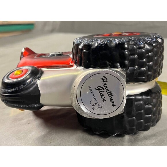 Department 56 Mercury Glass Red Farm Tractor Ornament Handblown Glass Ornament - Picture 7 of 9